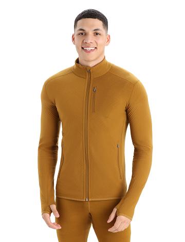 Men's Icebreaker RealFleece™ Merino Descender Long Sleeve Zip Jackets Clove | CA 1705QMAZ